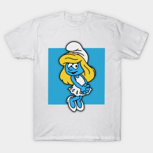 Cartoon Blue Woman T-Shirt